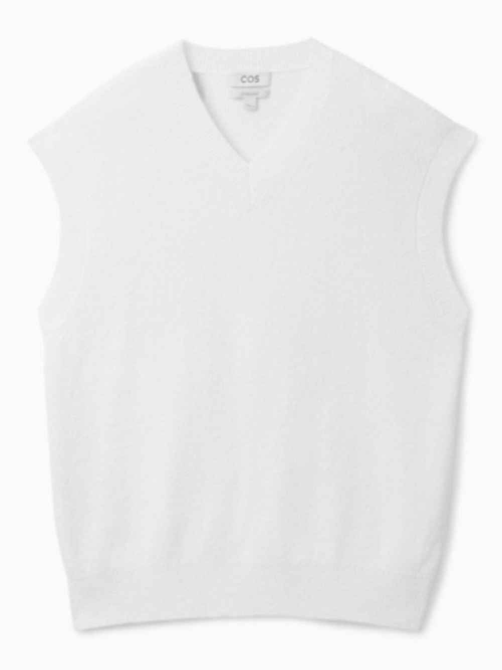 COS White Oversized Boucle Mens Sleevelss Sweater‎ Vest Size M
